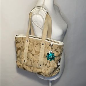 Coach F18855 Signature Kyra Handbag Tote Khaki/Tan